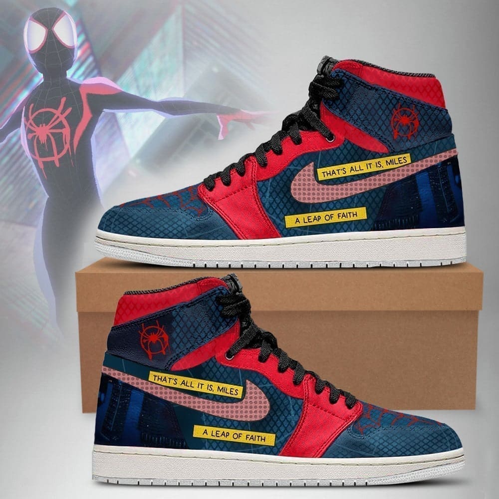 Spider-Man Miles Morales Air Jordan 1 High Top Shoes
